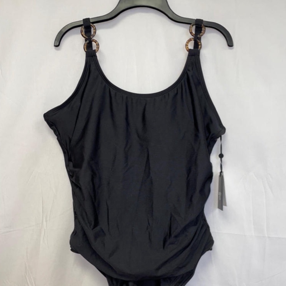 Dkny Black One Piece Swimwear with Silky Fabric